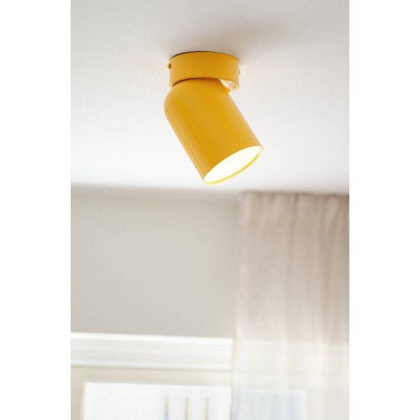 Dzeltena metāla prožektora tipa lampa ar saliekamu konstrukciju/ar regulējamu spilgtumu ø 10,5 cm Ara – Jotex-image-1