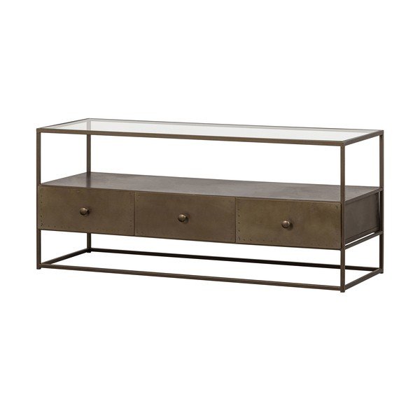 Zelta krāsas metāla TV galdiņš 115x50 cm Depart – BePureHome-image-2