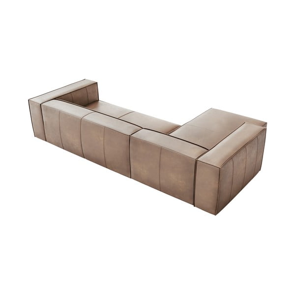 Gaiši brūns ādas stūra dīvāns (kreisais stūris) Madame – Windsor & Co Sofas-image-4