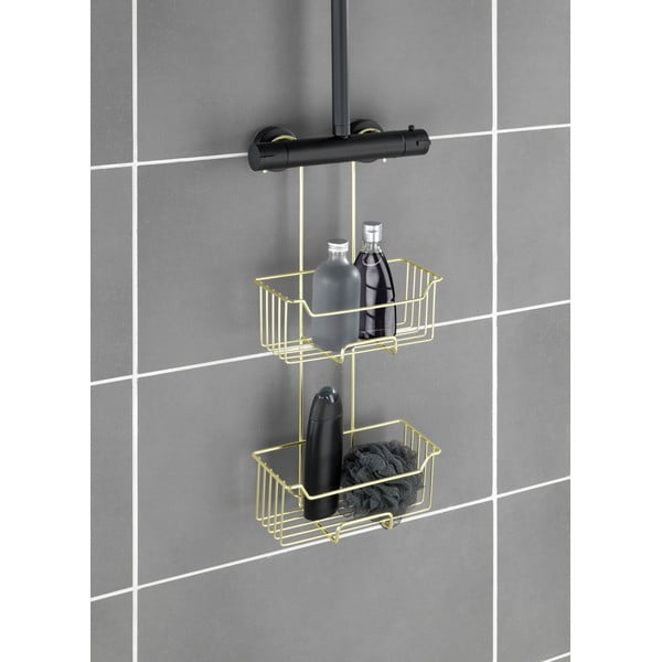 Zelta krāsas nerūsējošā tērauda piekarināms vannas istabas plaukts Milo – Wenko-image-3