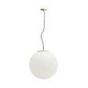 Balta/zelta krāsas metāla piekaramā lampa ar stikla abažūru ø 50 cm Brisia – Kave Home