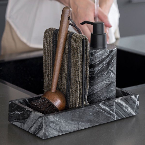 Tumši pelēks akmens tīrīšanas piederumu organizators pie izlietnes Marble – Mette Ditmer Denmark-image-1