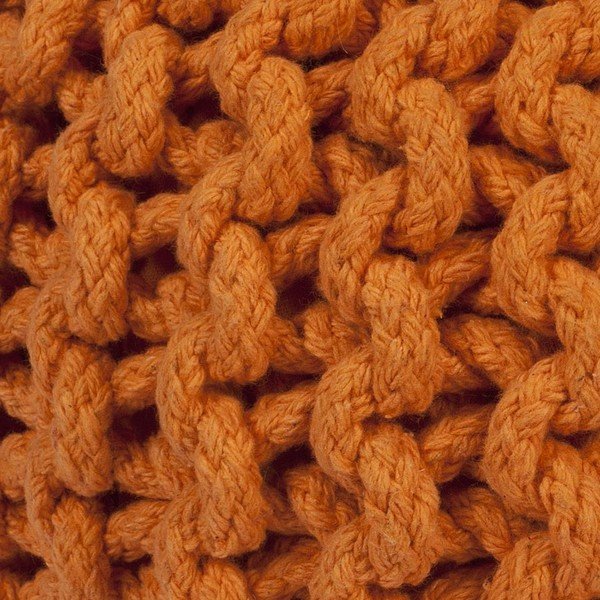 Oranžs ar rokām darināts kokvilnas pufs bērniem Mr. Fox, Ø 30 cm-image-1