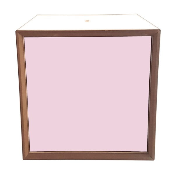 Plaukts ar baltu rāmi un rozā durvīm Ragaba PIXEL, 40 x 40 cm