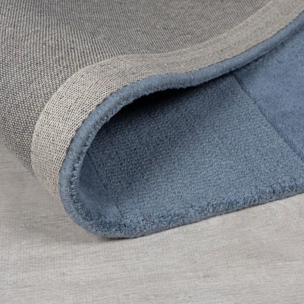 Tumši zils ar rokām darināts vilnas paklājs 160x230 cm Checkerboard – Flair Rugs-image-2