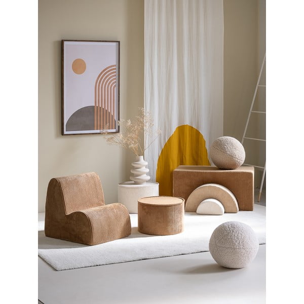 Brūns velveta bērnu pufs – Wigiwama-image-3