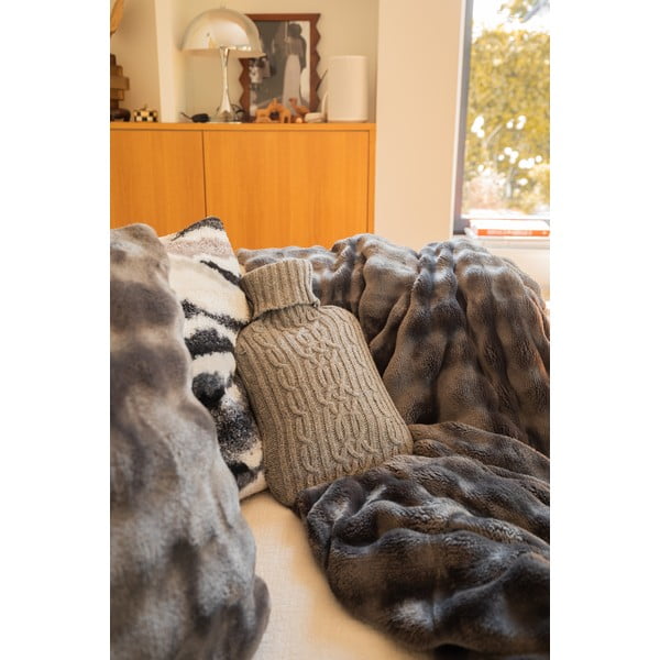 Pelēks mikroplīša pleds 150x200 cm Wave – Tiseco Home Studio-image-4