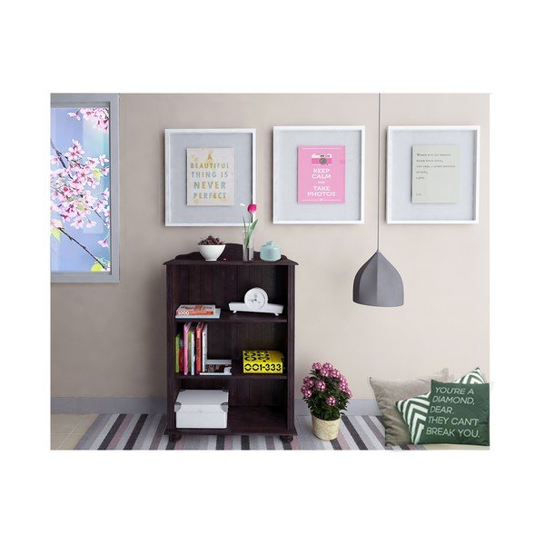 Brūns priedes masīvkoka grāmatplaukts 77x116 cm Ella – Støraa-image-1