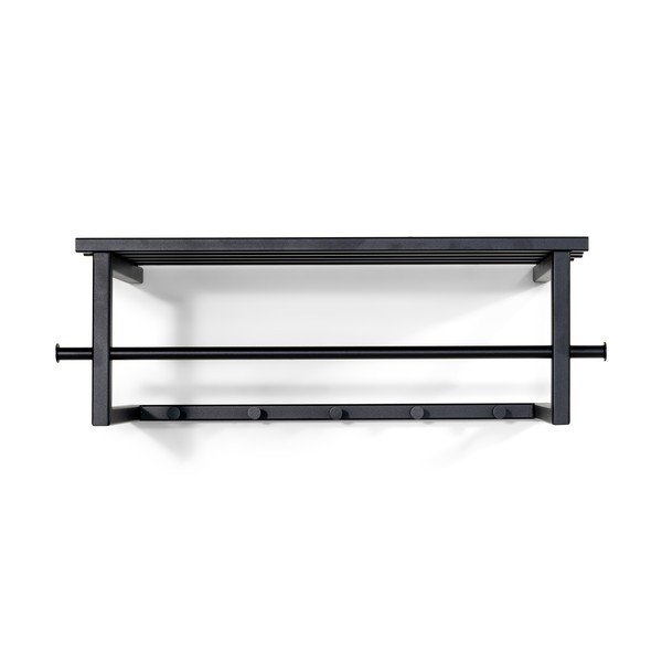 Melns metāla sienas pakaramais ar plauktu 76 cm Marco – Spinder Design-image-2