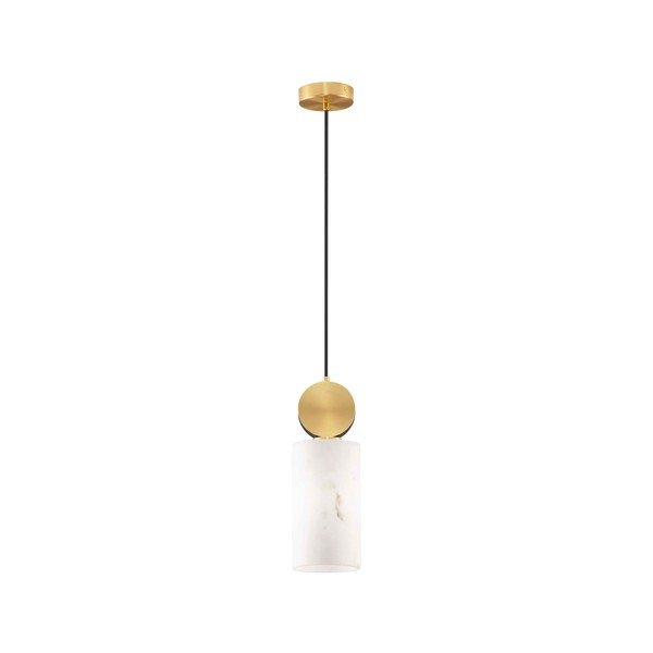 Krēmkrāsas/misiņa krāsas piekaramā lampa ar akmens imitāciju ø 12 cm Maru – Nova Luce