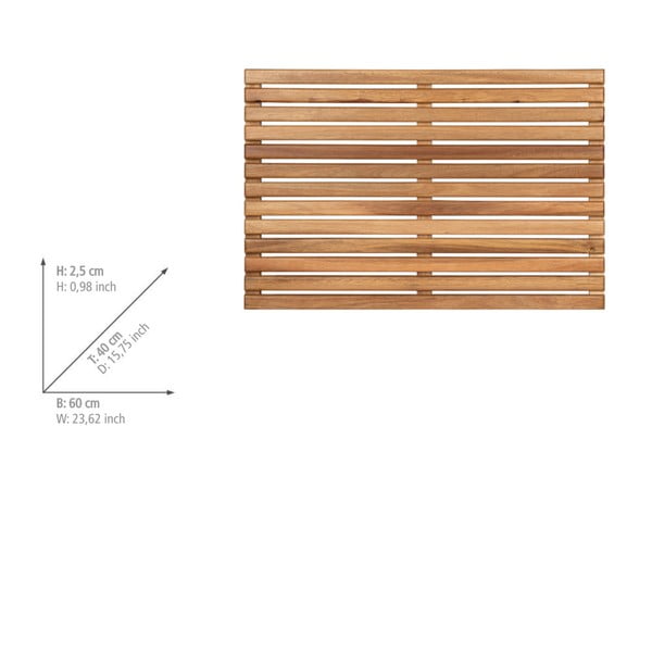 Dabīga toņa koka vannas istabas paklājiņš 40x60 cm Acacia – Wenko-image-4