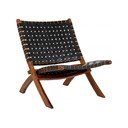 Melns ādas krēsls ar pinumu Perugia – House Nordic