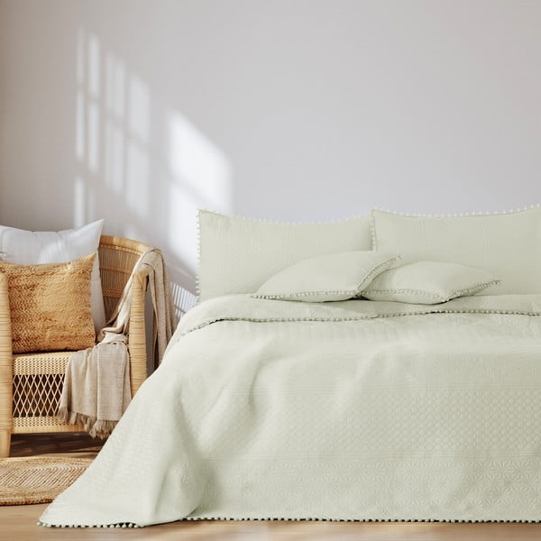 Krēmkrāsas gultas pārklājs AmeliaHome Meadore, 200 x 220 cm-image-3