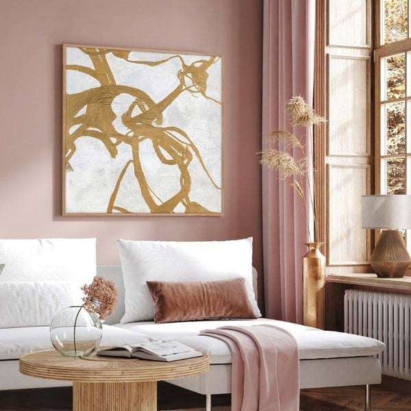 Ar rokām gleznota glezna 100x100 cm Goldplay – Malerifabrikken-image-2