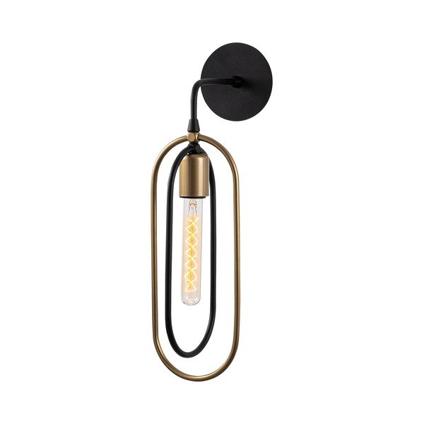 Melna/zelta krāsas sienas lampa Cerco – Opviq lights-image-2