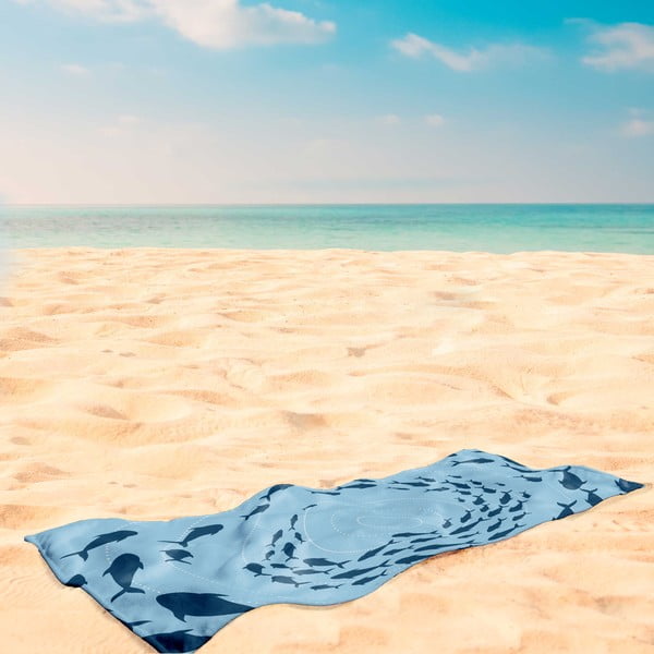 Zils pludmales dvielis 90x180 cm Shoal – DecoKing-image-4