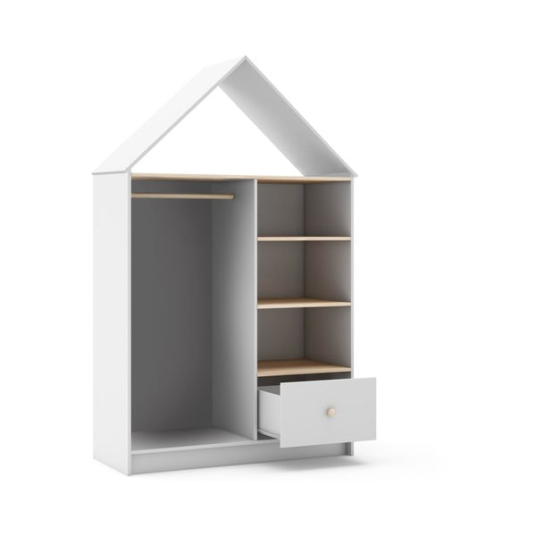 Balts atvērts skapis bērniem 110x180 cm Estefania – Marckeric-image-3