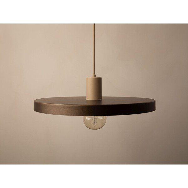 Gaiši brūna metāla piekaramā lampa ø 40 cm Ori – Micadoni -image-2