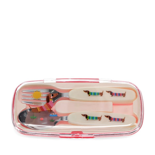 Nerūsējošā tērauda bērnu galda piederumi (2 gab.) Sausage Dog – Rex London-image-4