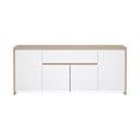 Balta/dabīga toņa kumode ar ozolkoka imitāciju 197x84x48 cm Next – Tvilum