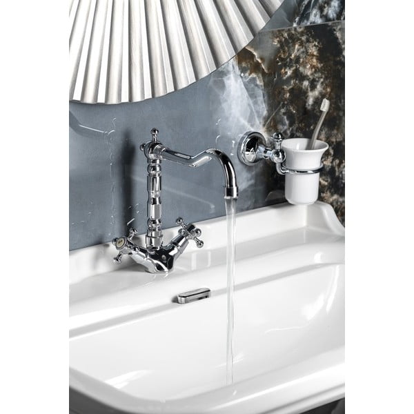 Spīdīgas sudraba krāsas stāvošs jaucējkrāns izlietnei Antea – Sapho-image-1