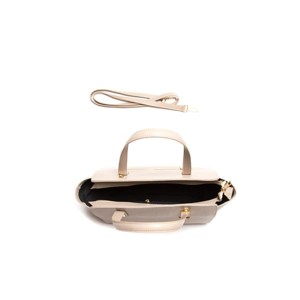 Luisa Vanini 421 ādas rokassomiņa, krēmkrāsas krāsā-image-3