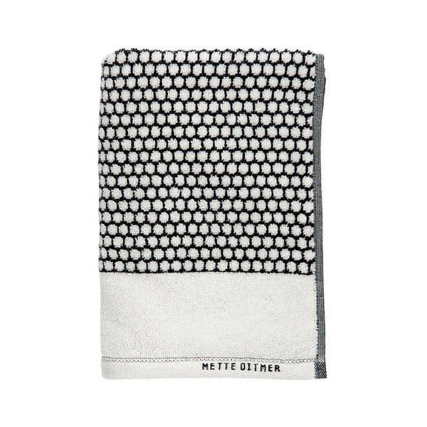 Melns/balts kokvilnas dvielis 50x100 cm Grid – Mette Ditmer Denmark
