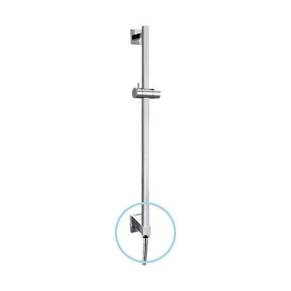 Spīdīgas sudraba krāsas misiņa sienas dušas stienis ar bīdāmu turētāju/ar ūdens izvadi 66 cm Nancy – Sapho