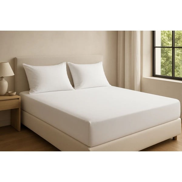 Balts palags no ranforce kokvilnas ar gumiju 200x140 cm Ranforce – Mila Home Luxury-image-2