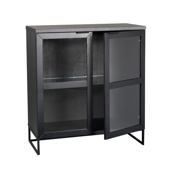 Melna ozolkoka vitrīna 95x105 cm Everett – Rowico-image-1