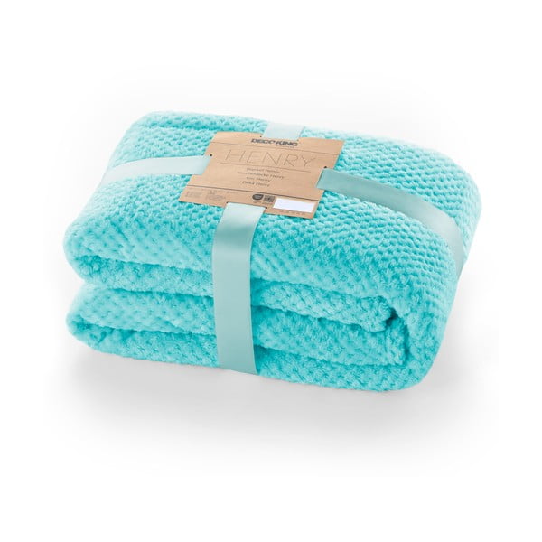 Tirkīza mikrošķiedras gultas pārklājs DecoKing Henry, 210 x 170 cm-image-3