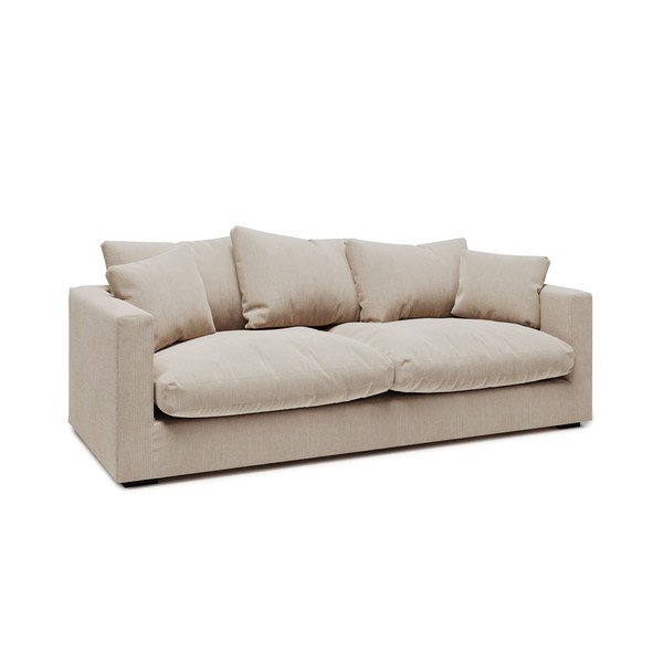 Krēmkrāsas velveta dīvāns 220 cm Comfy – Scandic-image-1