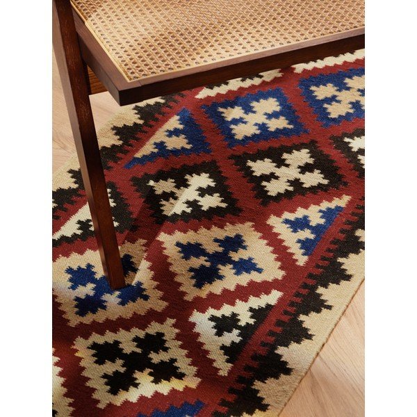 Sarkans divpusējs/ar rokām darināts vilnas celiņa paklājs 60x190 cm Kamal Rami – Nouristan-image-3