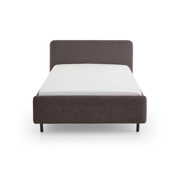 Antracīta pelēka polsterēta divvietīga gulta bez režģa 140x200 cm Primo – Meise Möbel-image-3