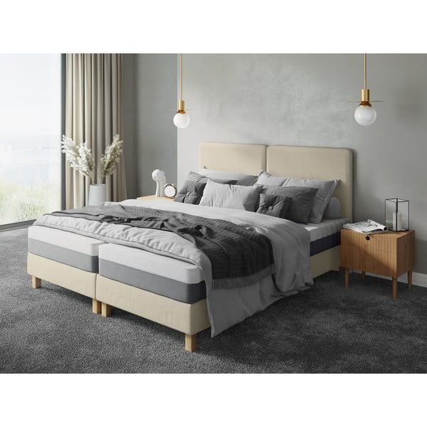 Bēša divguļamā gulta Mazzini Beds Lotus, 140 x 200 cm-image-1