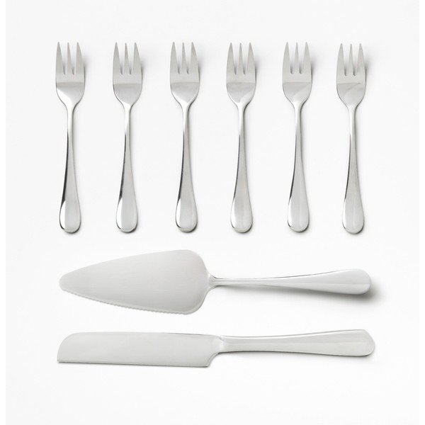 Baltas/sudraba krāsas nerūsējošā tērauda deserta dakšiņas The Essentials Cake Tools – Printworks