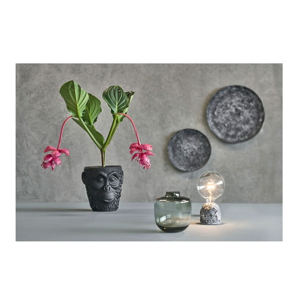 Melns betona puķu pods Villa Collection Calbe, augstums 22 cm-image-2