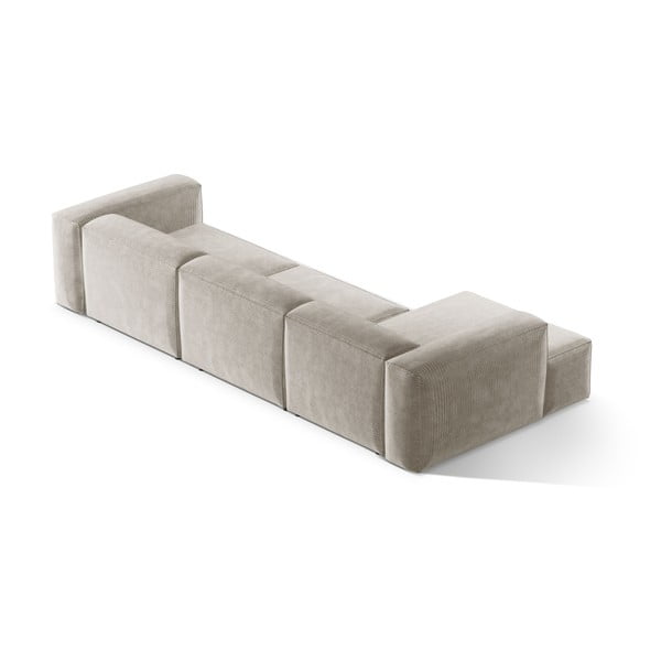 Bēšs velveta stūra dīvāns (ar kreiso stūri/ar zvilni) Bergamo – Cosmopolitan Design-image-4