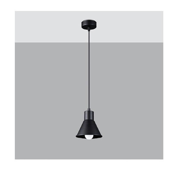 Melna piekaramā lampa ar metāla abažūru 14x14 cm Martina – Sollux-image-1