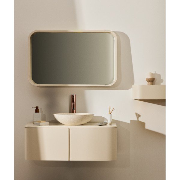 Bēšs piekarams skapītis zem izlietnes 90x35 cm Salaya – Kave Home-image-1
