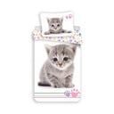 Balta vienguļamā kokvilnas bērnu gultas veļa 140x200 cm Kitten "Colour" – Jerry Fabrics