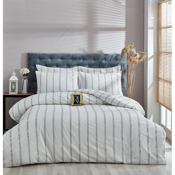 Krēmkrāsas divvietīga/īpaši gara kokvilnas gultas veļa 200x220 cm – Mila Home