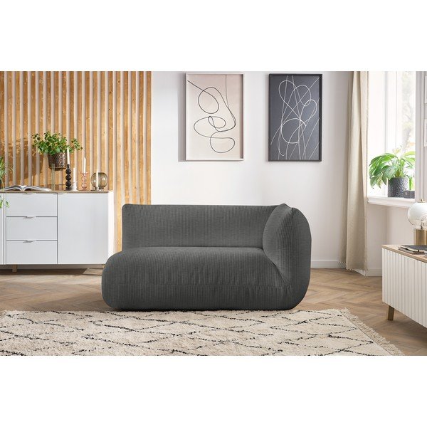 Pelēks velveta modulārais dīvāns (ar labo stūri) Lecomte – Bobochic Paris-image-4
