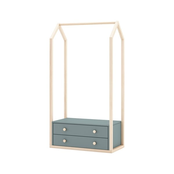 Dūmakaini zaļš atvērta tipa bērnu drēbju skapis 80x170x40 cm Esteban – Marckeric-image-3