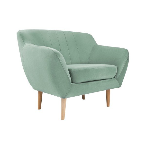 Piparmētru zaļš samta atpūtas krēsls Mazzini Sofas Sardaigne-image-2