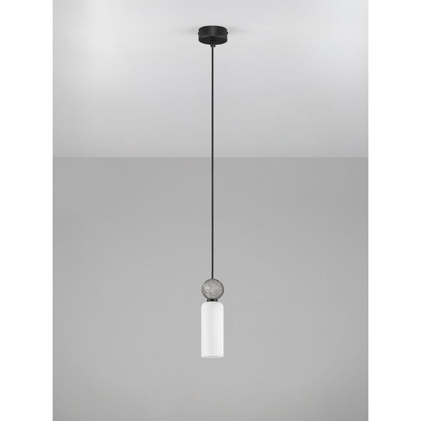Matēti melna akmens piekaramā lampa ar stikla abažūru ø 6 cm Filomena – Nova Luce-image-3