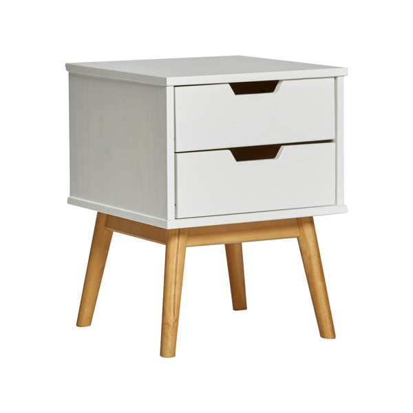 Balts priedes masīvkoka naktsgaldiņš Marckeric Baku-image-3