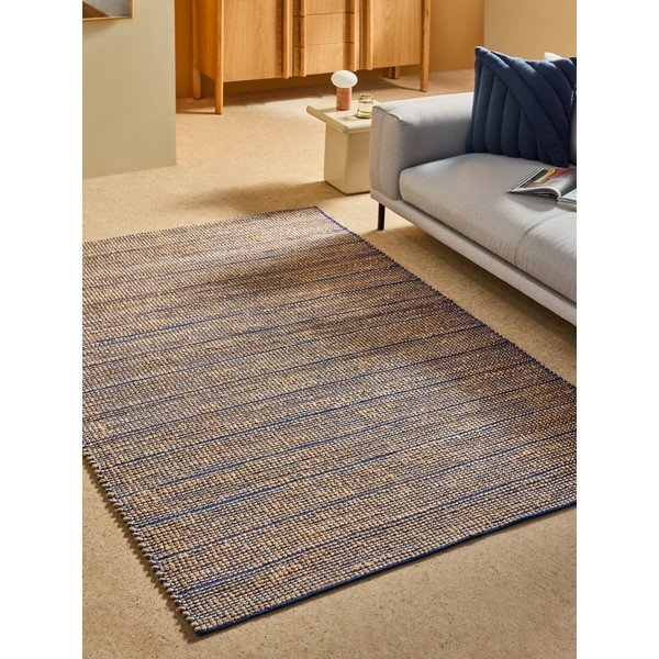 Zils ar rokām darināts paklājs no džutas maisījuma 200x290 cm Hurley – MADE-image-1