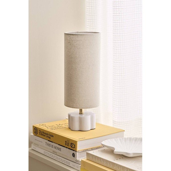 Balta/bēša lina galda lampa (augstums 33 cm) Joline – Ellos Home-image-2