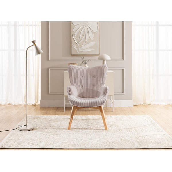 Gaiši rozā velveta atpūtas krēsls Niko – Ropez-image-1